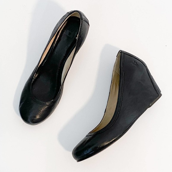 Frye Black Leather Wedges - Picture 9 of 12